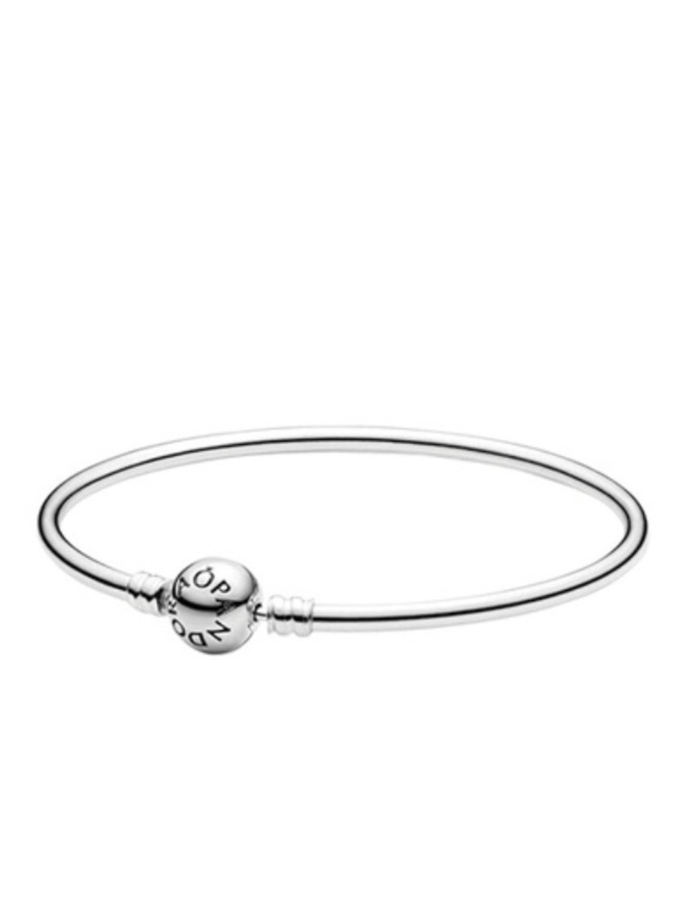 Pandora Silver Signature Bangle with Logo Clasp